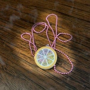 Lemon Shaker Charm Ball Chain Necklace